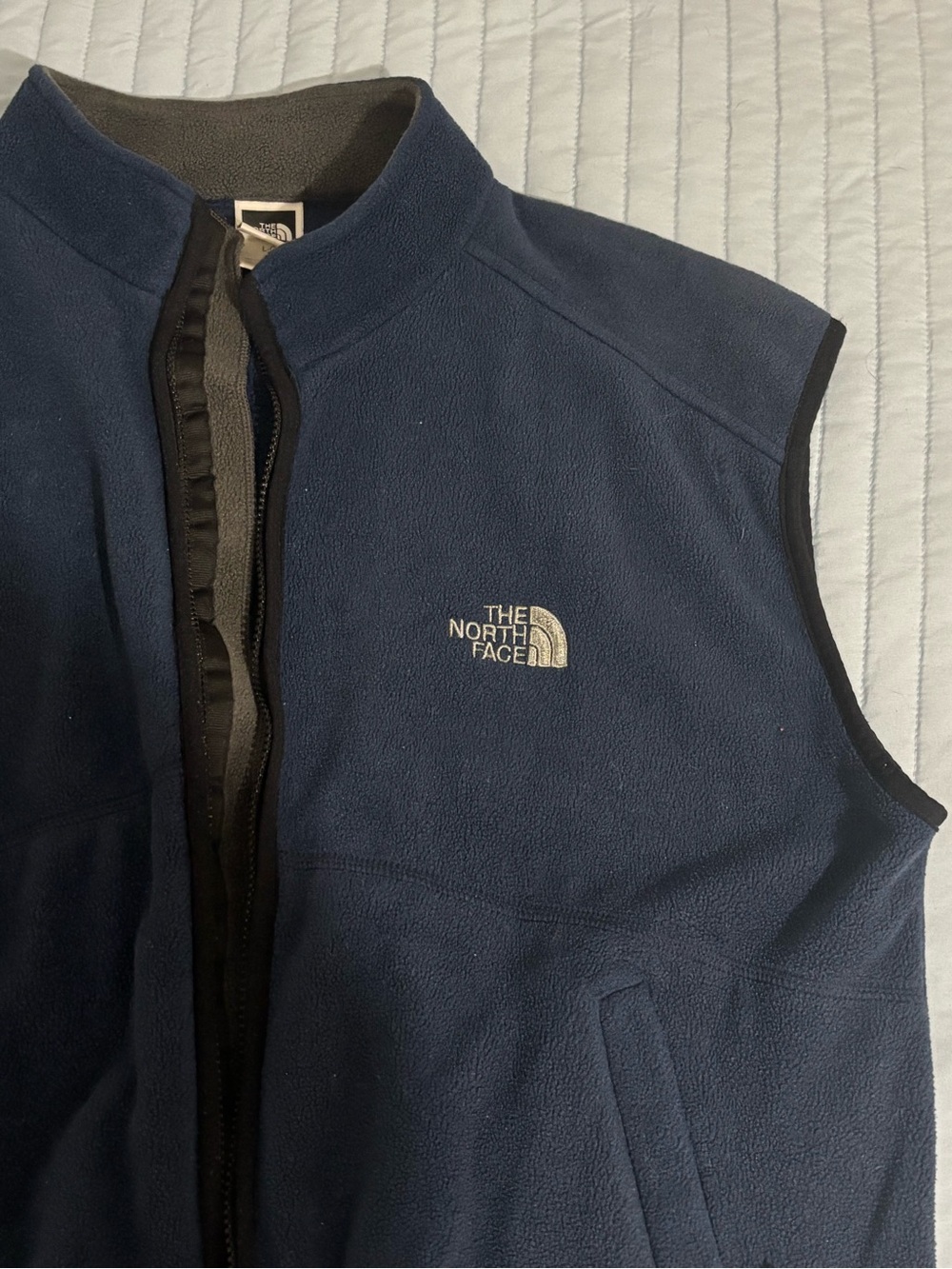 Vintage The North Face Men’s Dark Blue Fleece Vest